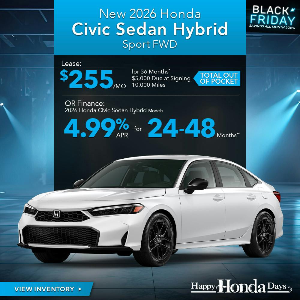 New 2026 Honda Civic Sedan Hybrid Sport FWD | First Honda Simi Valley