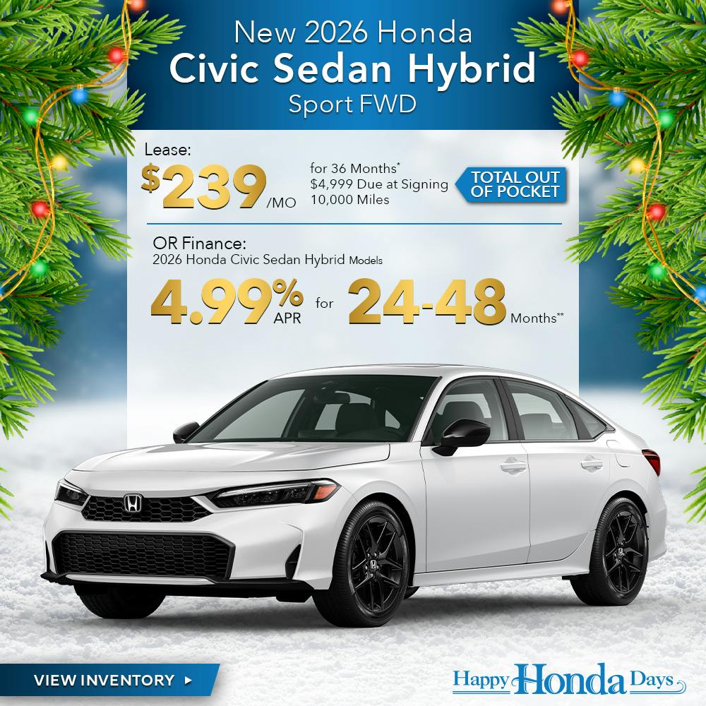 New 2026 Honda Civic Sedan Hybrid Sport FWD