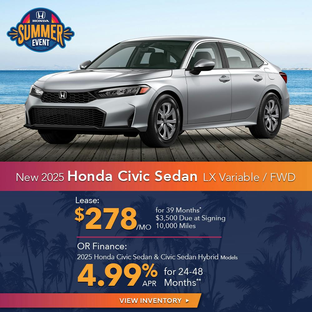New 2025 Honda Civic Sedan LX Variable/FWD
