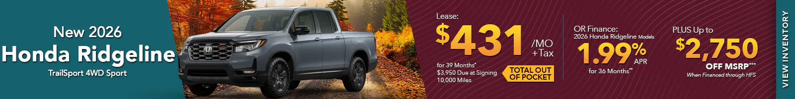 New 2026 Honda Ridgeline