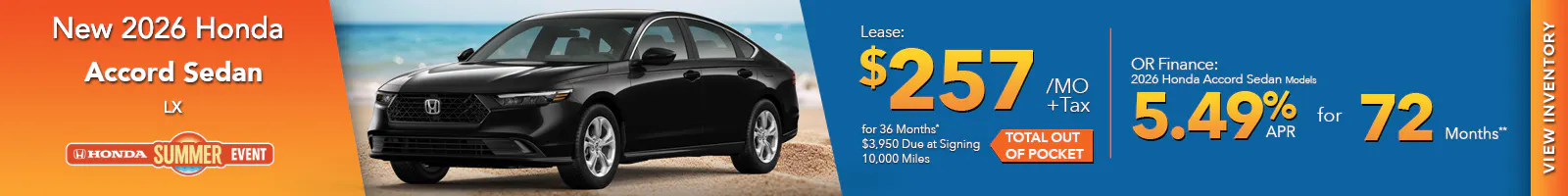 New 2026 Honda Accord Sedan LX