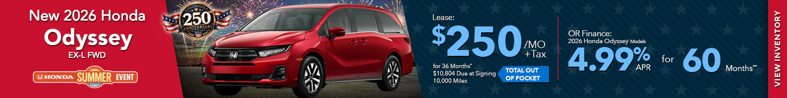 New 2026 Honda Odyssey EX-L FWD