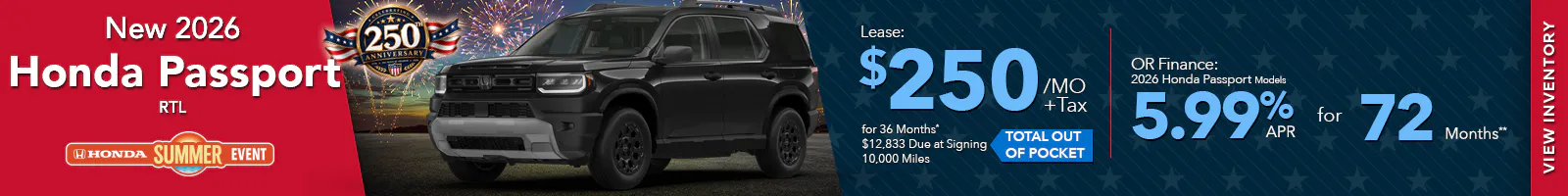 New 2026 Honda Passport RTL