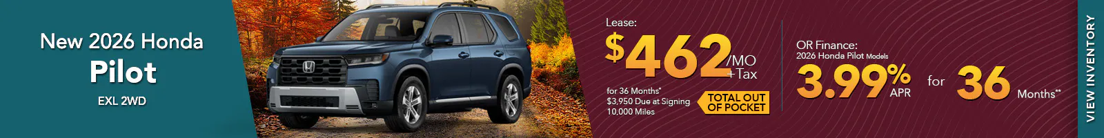 New 2026 Honda Pilot EXL 2WD