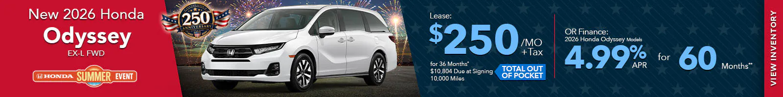 New 2026 Honda Odyssey EX-L FWD