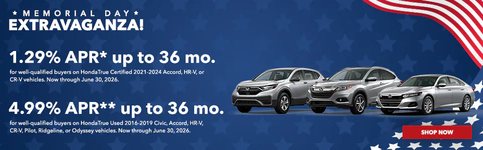 Memorial Day Extravaganza – 1.29% APR Offer | Freeway Honda
