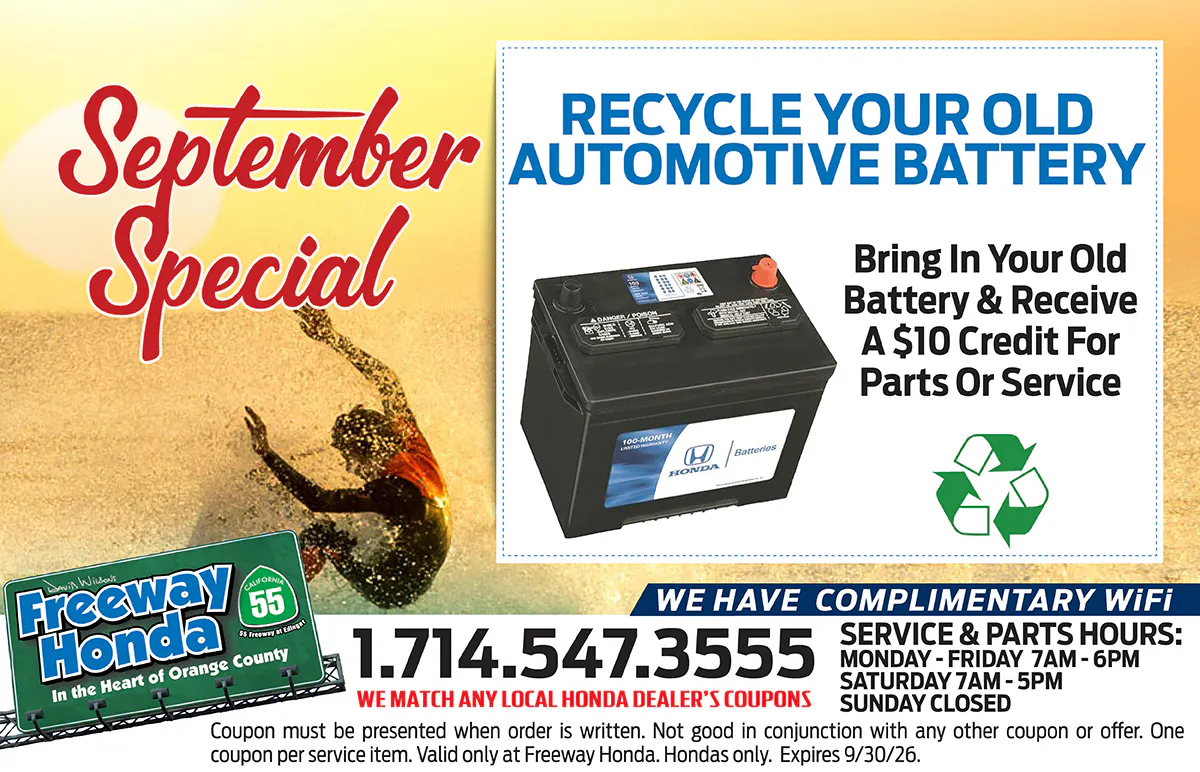 Recycle Your Old Automotive Battery | Freeway Honda