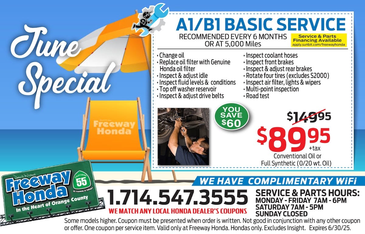 A1/B1 Basic Service | Freeway Honda
