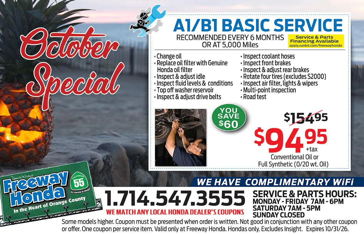 A1/B1 Basic Service | Freeway Honda