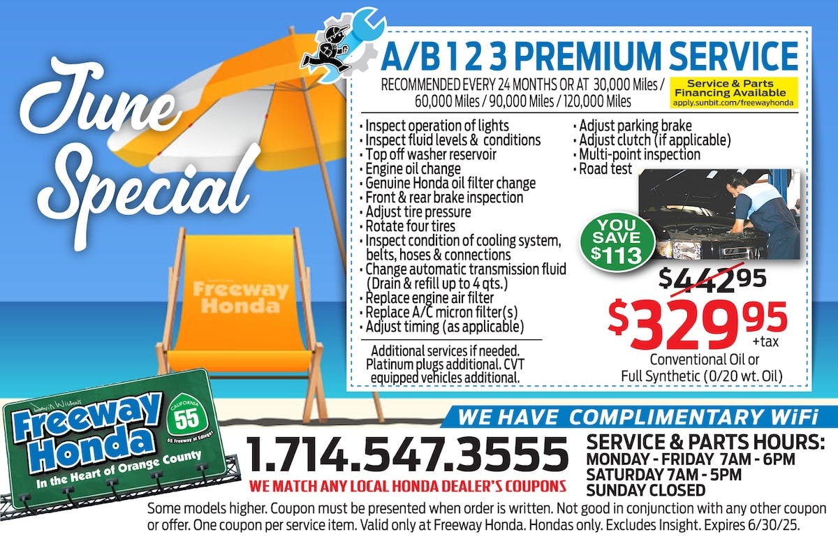 A/B 123 Premium Service | Freeway Honda