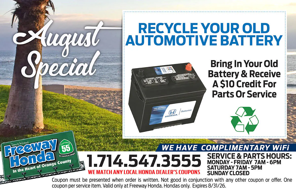 Recycle Your Battery Special | Freeway Honda