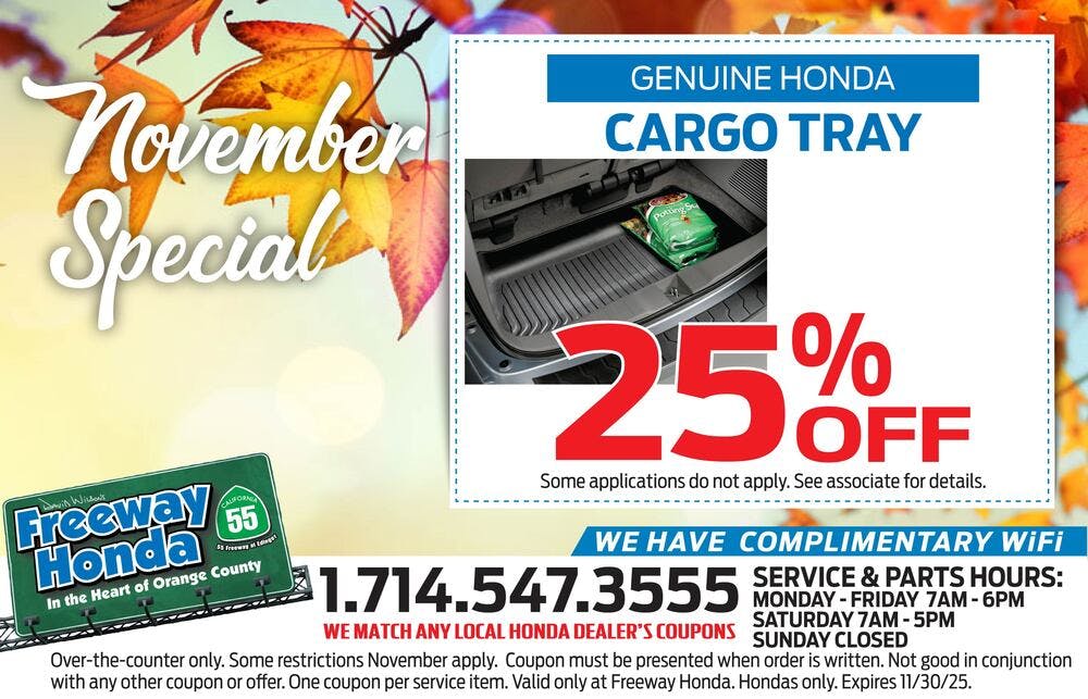 25% OFF Cargo Tray | Freeway Honda