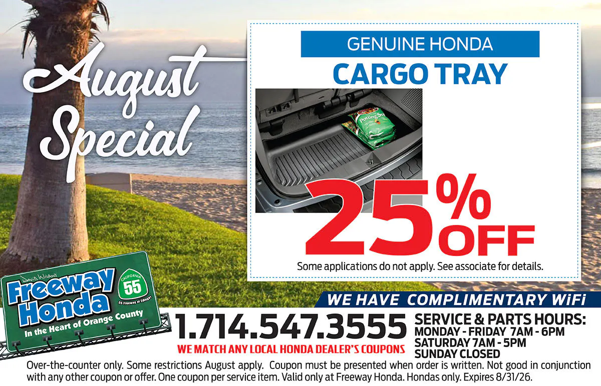 Genuine Honda Cargo Tray | Freeway Honda