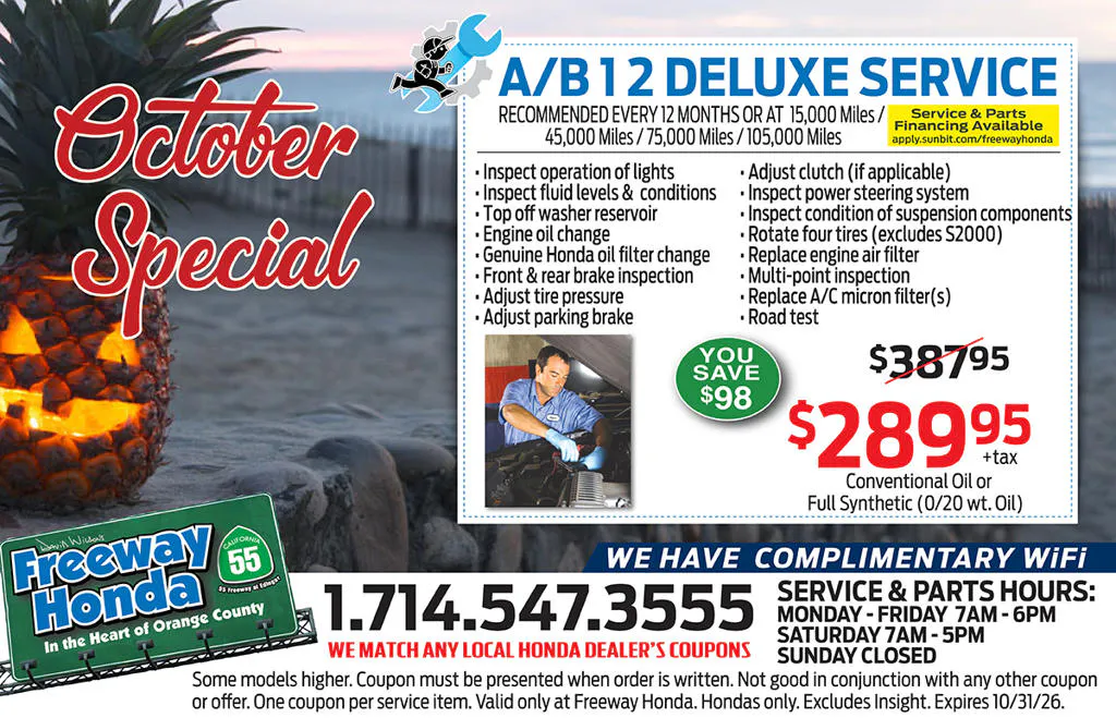 A/B12 Deluxe Service | Freeway Honda