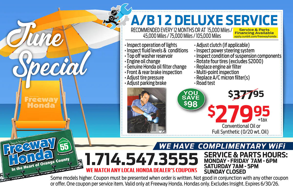 A/B12 DELUXE SERVICE SPECIAL | Freeway Honda
