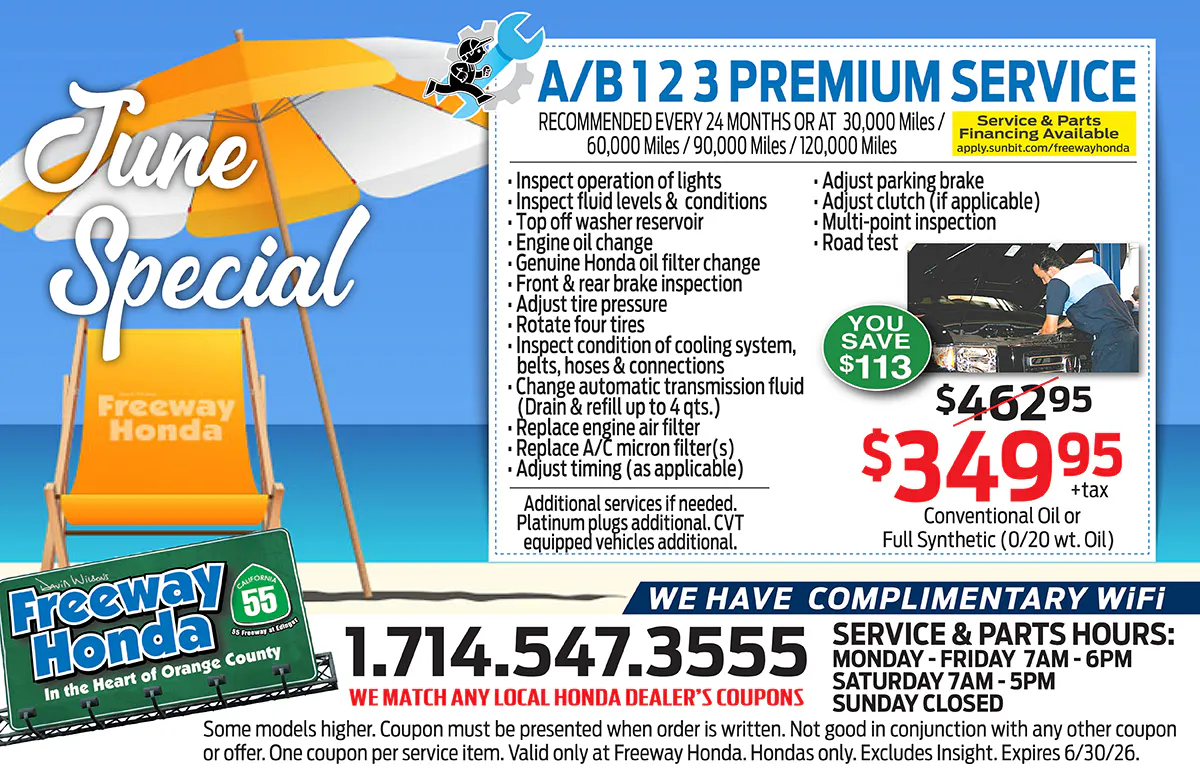 A/B123 PREMIUM SERVICE SPECIAL | Freeway Honda