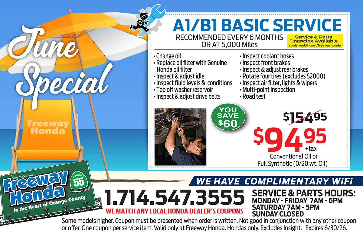 A1/B1 BASIC SERVICE SPECIAL | Freeway Honda