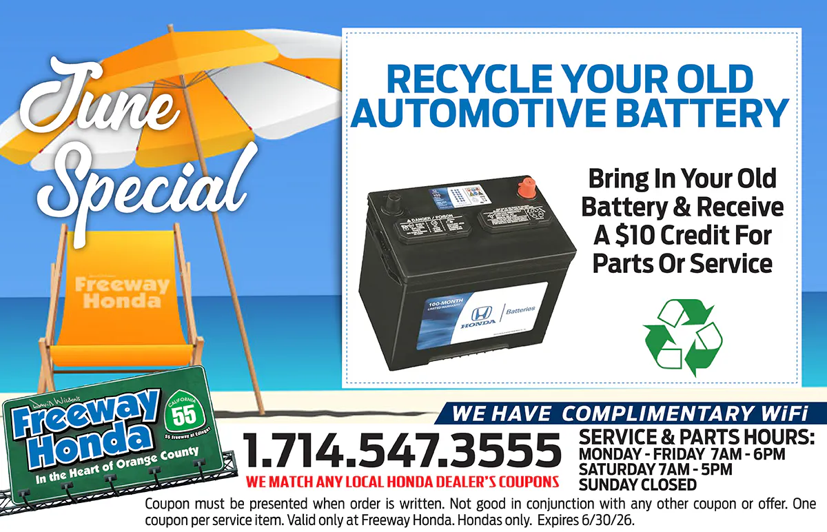 Recycle Your Battery Special | Freeway Honda