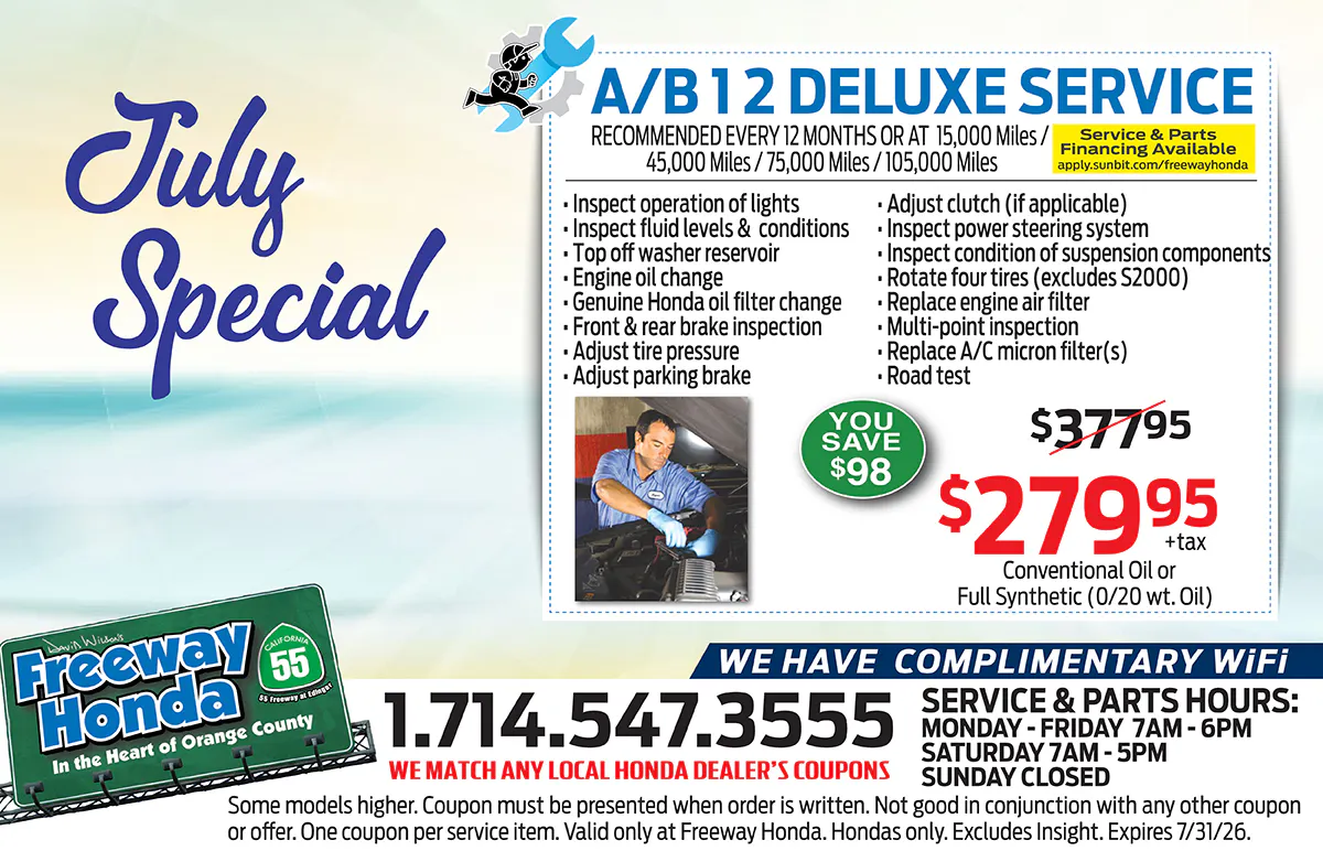 A/B12 DELUXE SERVICE SPECIAL | Freeway Honda