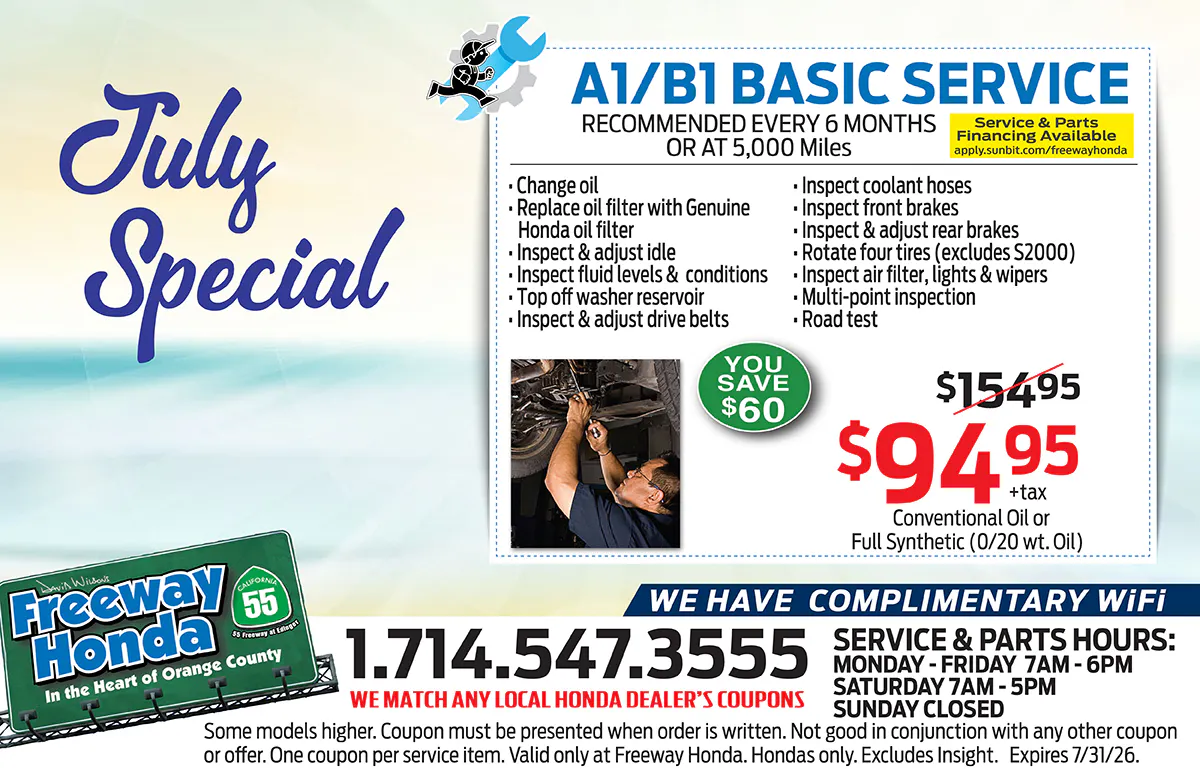 A1/B1 BASIC SERVICE SPECIAL | Freeway Honda