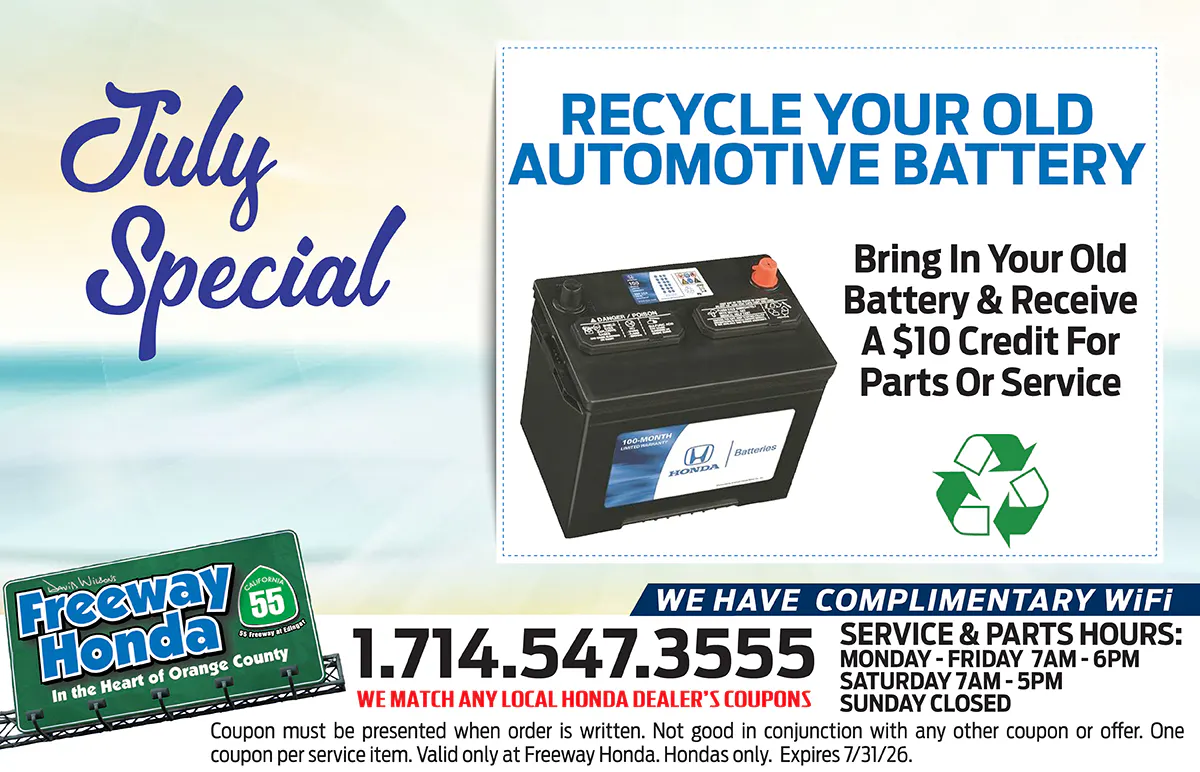 Recycle Your Battery Special | Freeway Honda