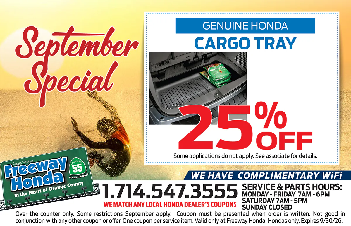 Genuine Honda Cargo Tray: 25% OFF | Freeway Honda