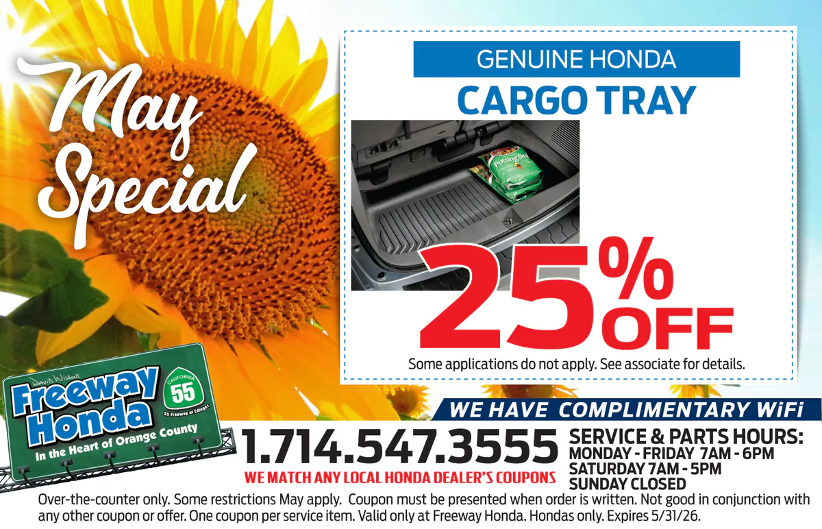 Cargo Tray Special | Freeway Honda