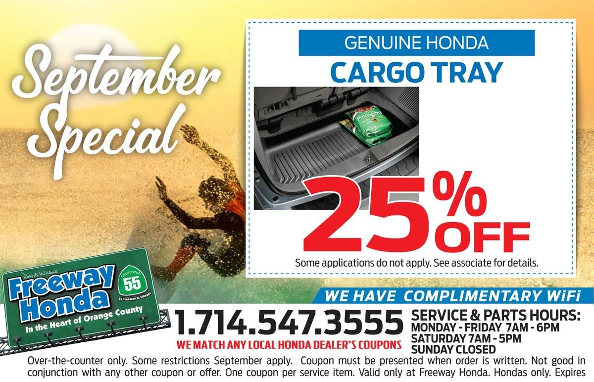 25% OFF Cargo Tray | Freeway Honda