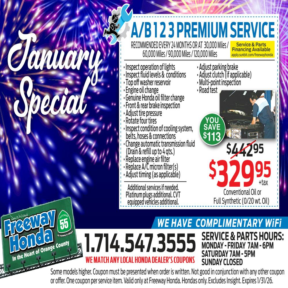A/B123 PREMIUM SERVICE SPECIAL | Freeway Honda