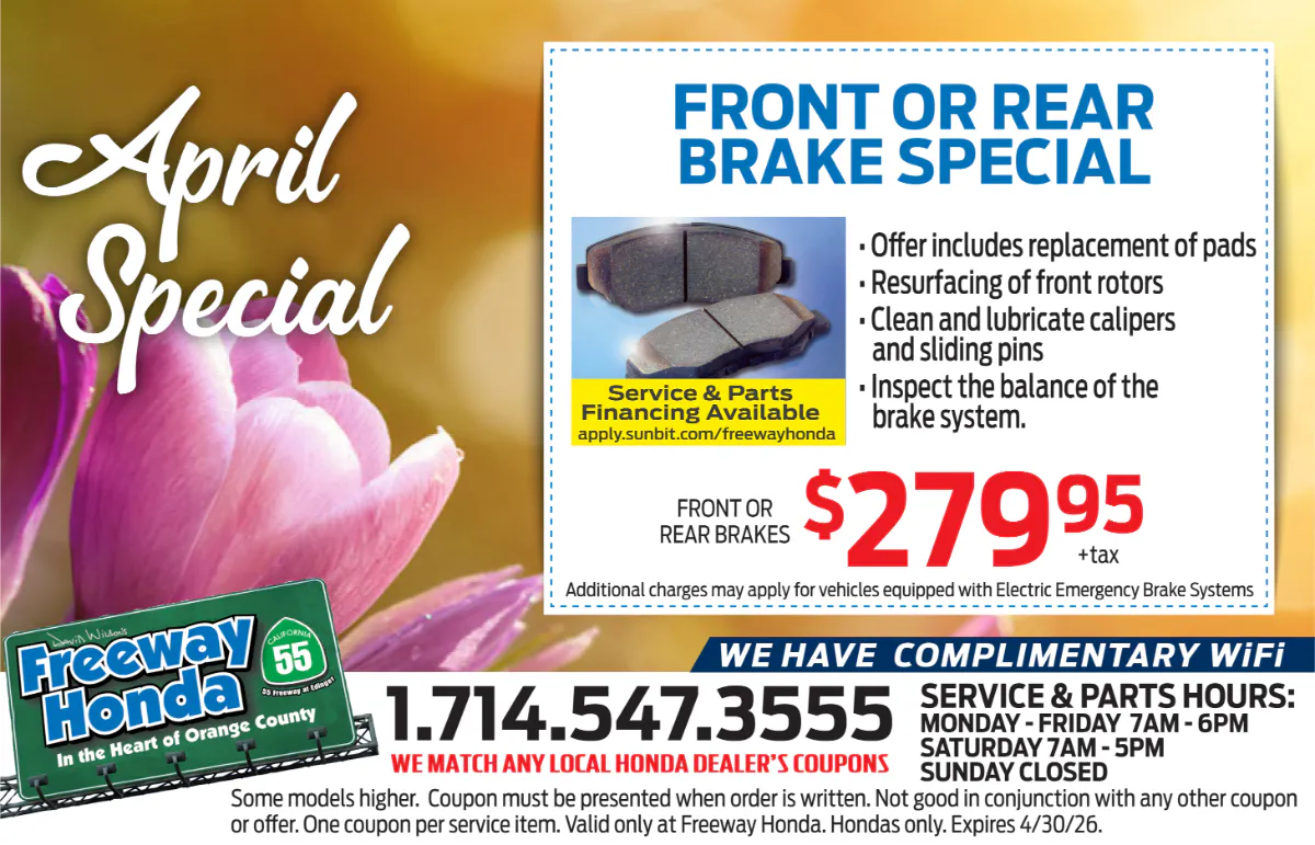 $279.95 Front or Rear Break Special | Freeway Honda