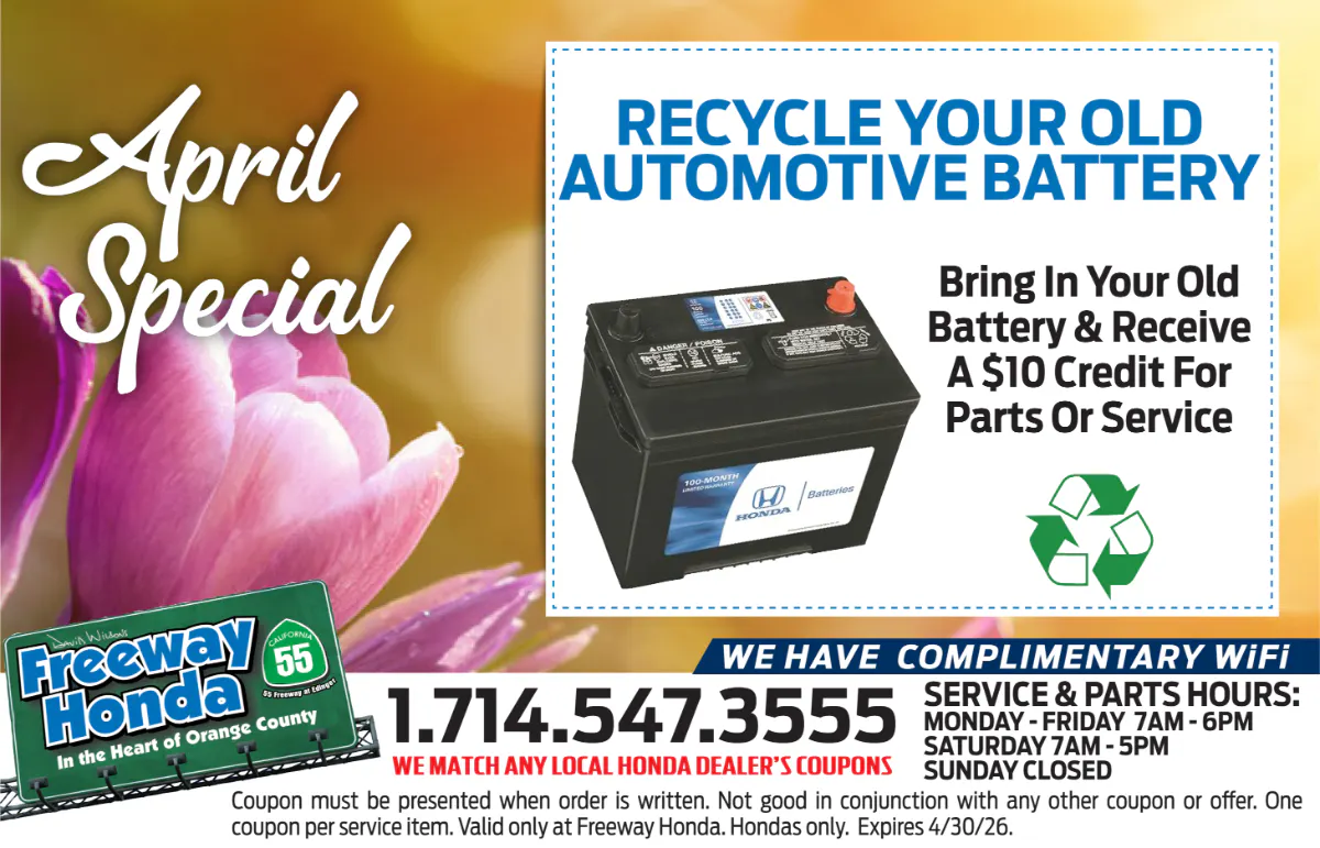 Recycle Your Battery Special | Freeway Honda