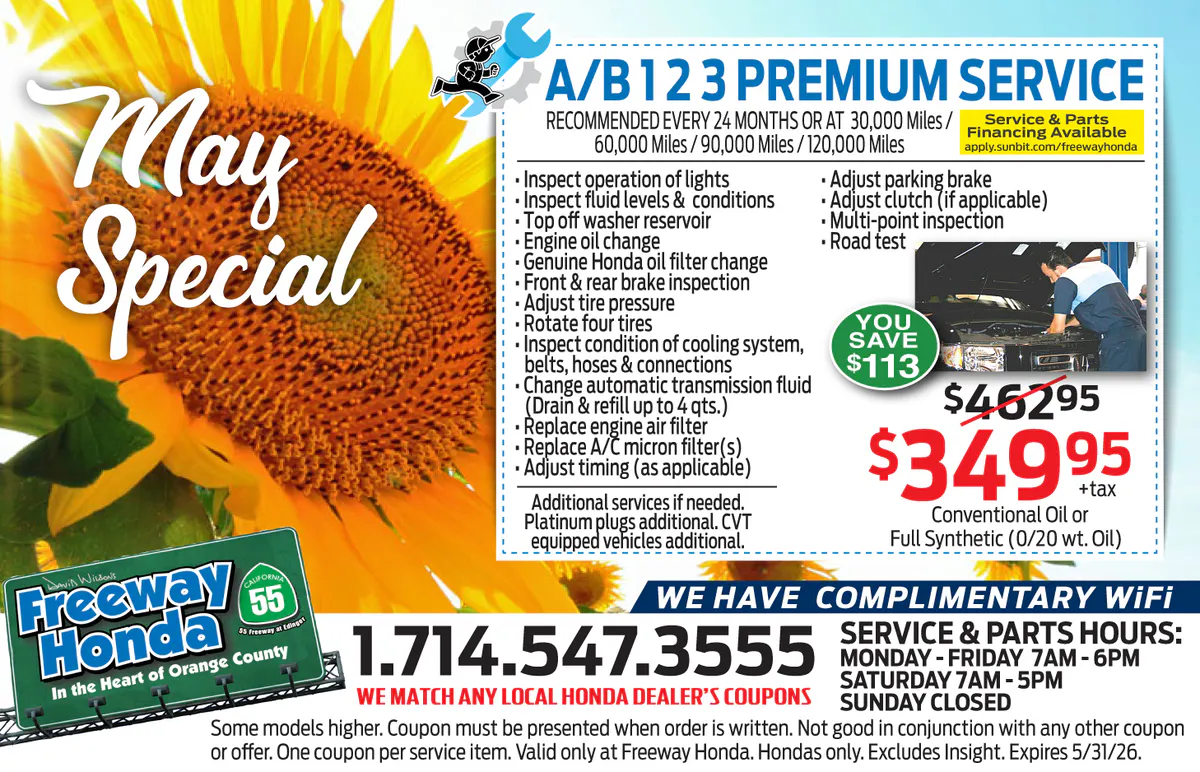 A/B123 PREMIUM SERVICE SPECIAL | Freeway Honda
