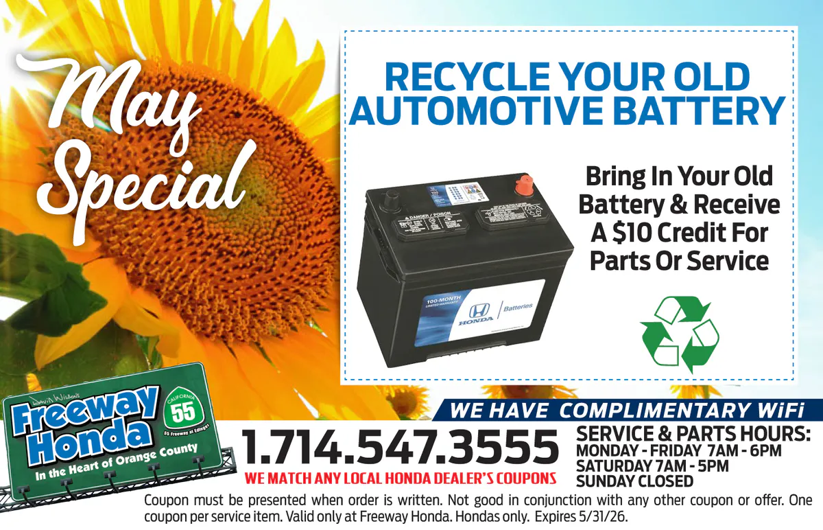 Recycle Your Battery Special | Freeway Honda