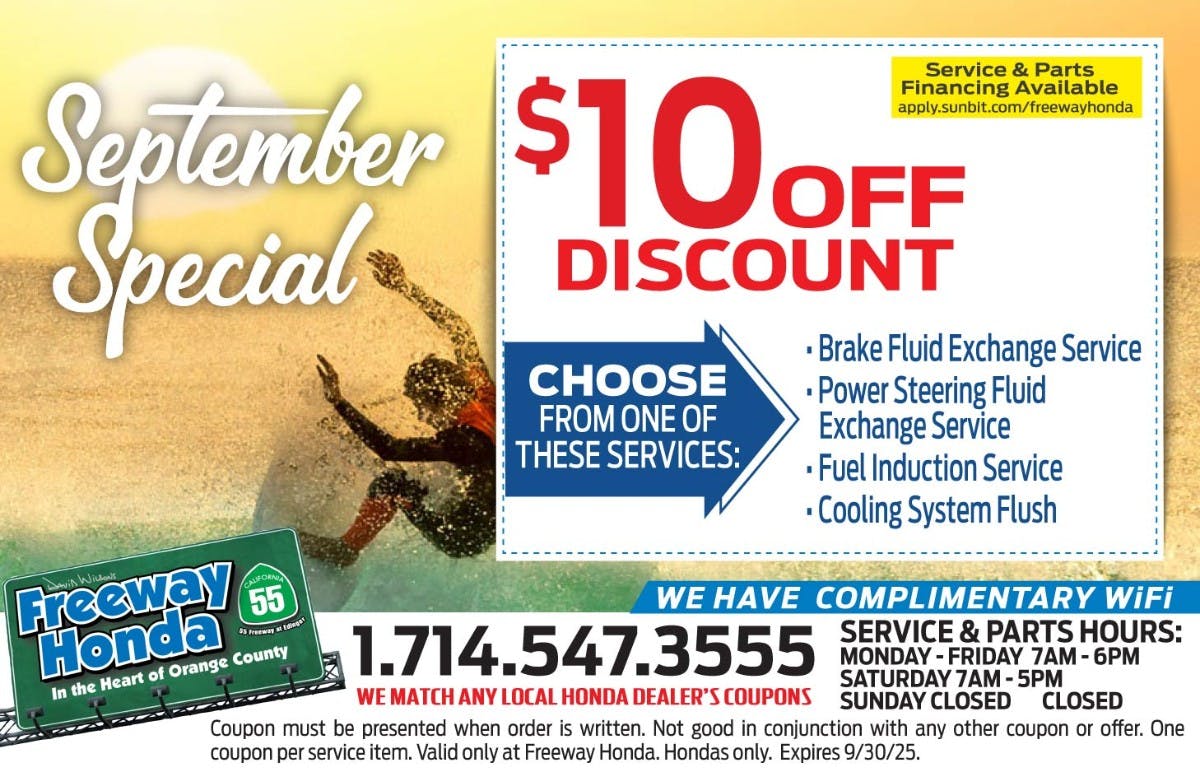 $10 Off Discount | Freeway Honda