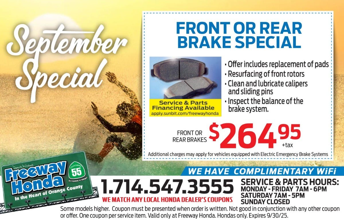 Front or Rear Brake Special | Freeway Honda