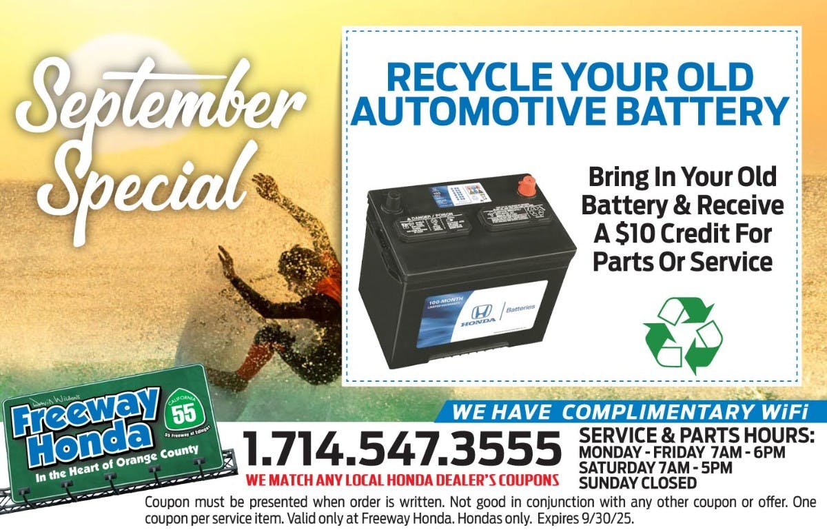 Recycle Your Old Automotive Battery | Freeway Honda