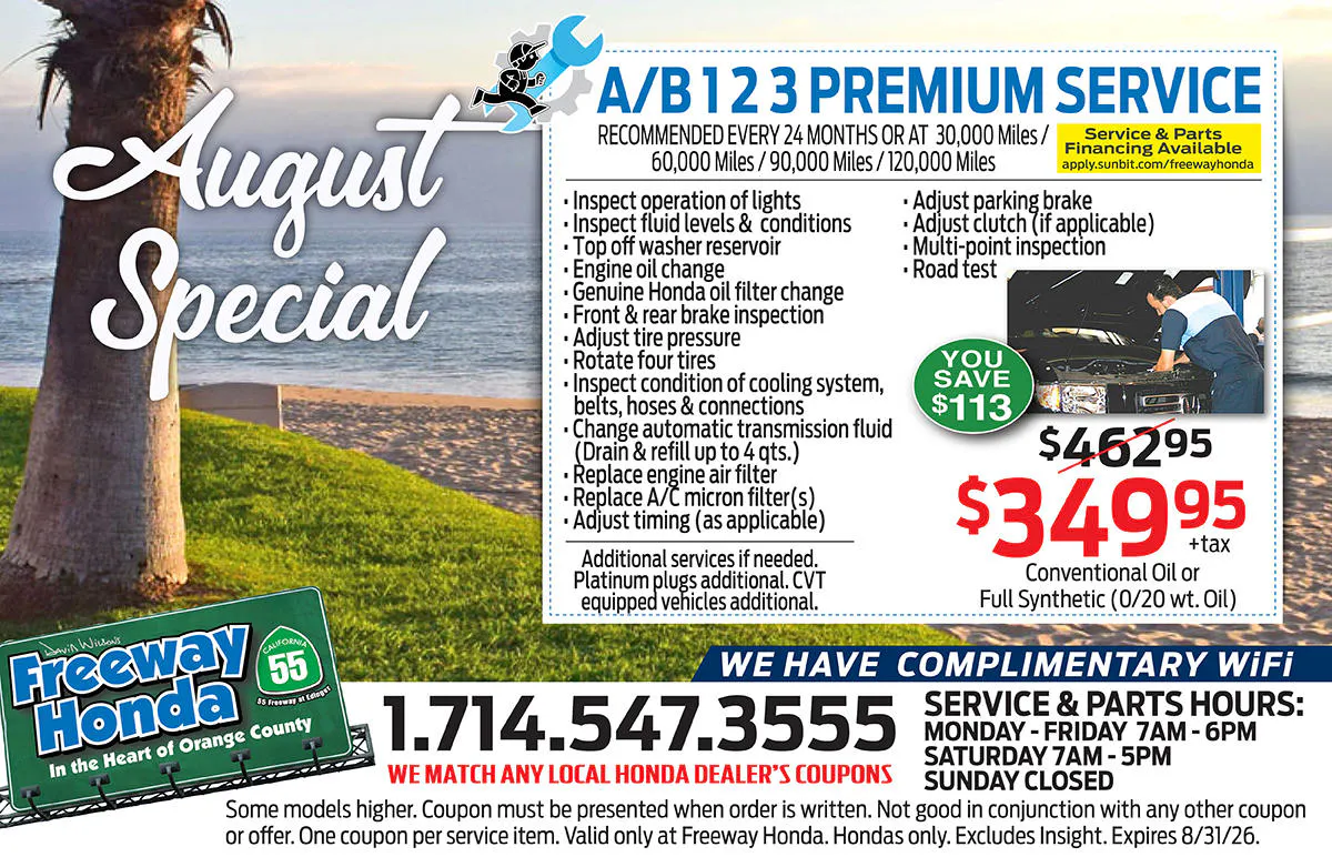 A/B123 PREMIUM SERVICE SPECIAL | Freeway Honda