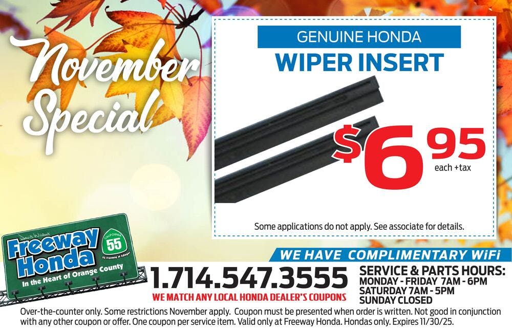 Wiper Insert Special | Freeway Honda