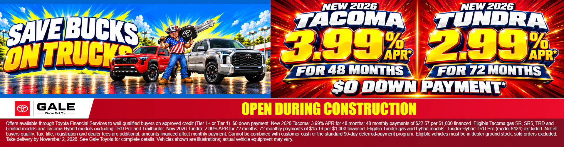October 2026 Truck APR – Tacoma Tundra