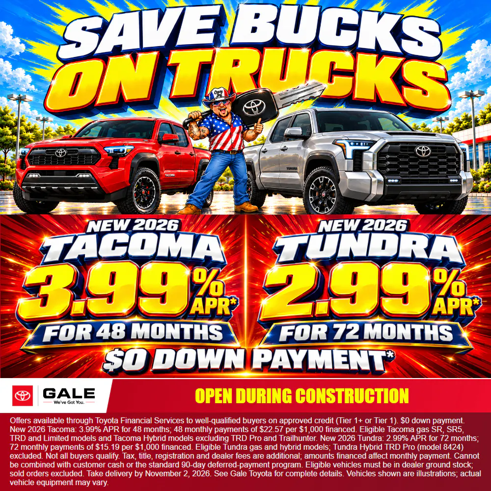 October 2026 Truck APR – Tacoma Tundra