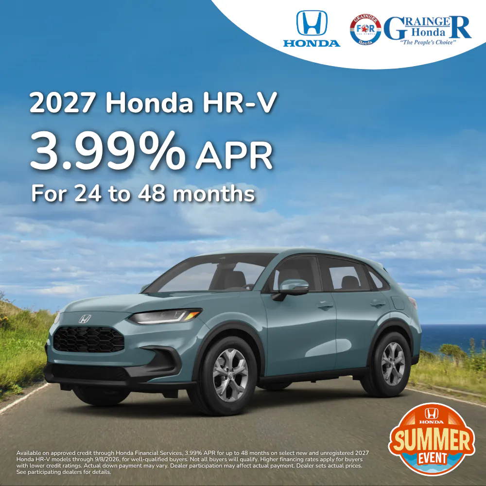 2027 Honda HR-V 3.99% APR 24-48 mos |  Grainger Honda