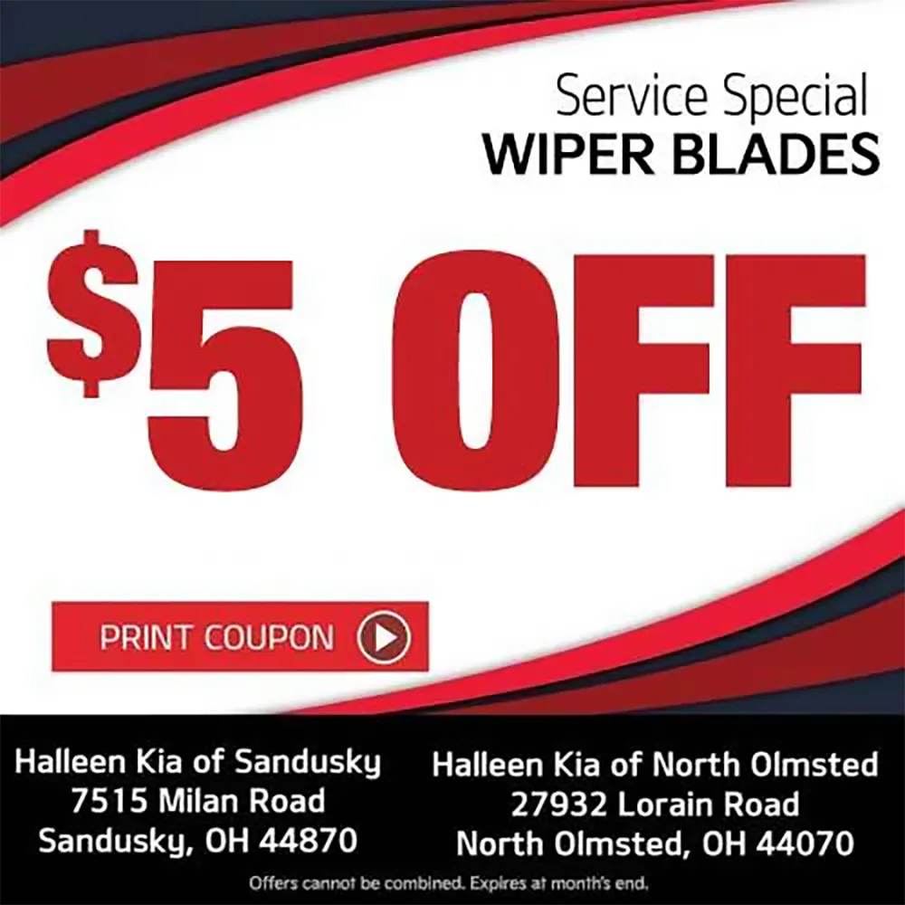 $5 Off Wiper Blades | Halleen Kia of Sandusky