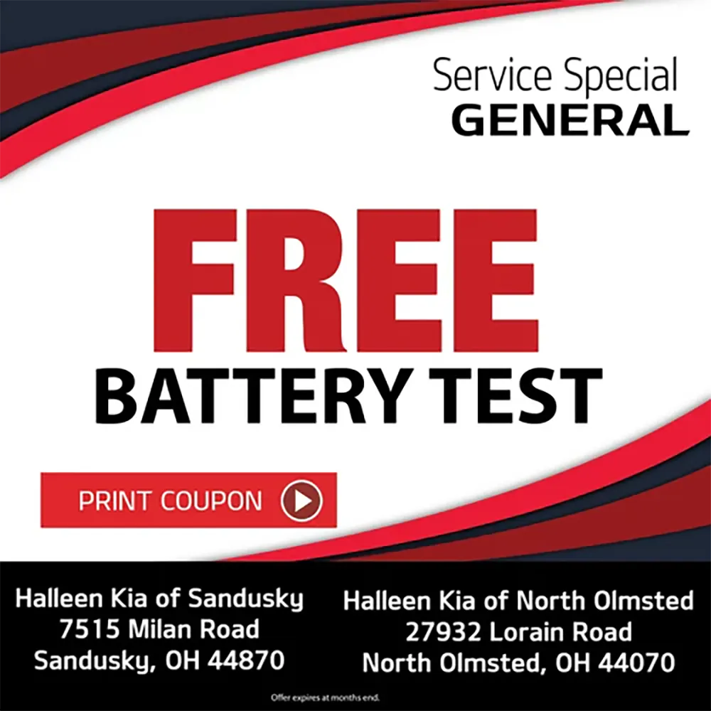 Free Battery Testing | Halleen Kia of Sandusky