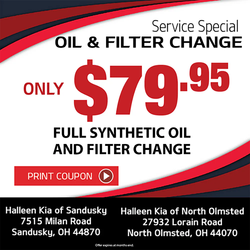 $79.95 Oil & Filter Change | Halleen Kia of Sandusky