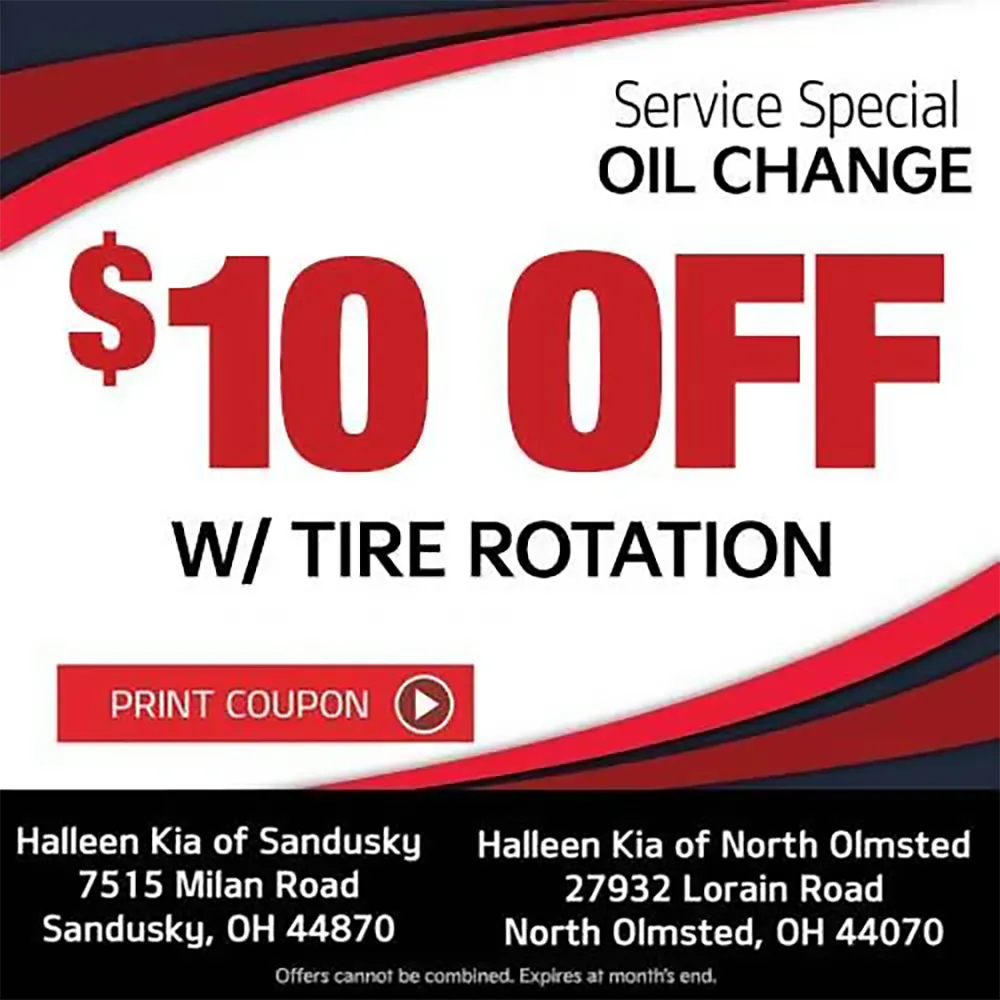 $10 Off Oil Change with Tire Rotation | Halleen Kia of Sandusky