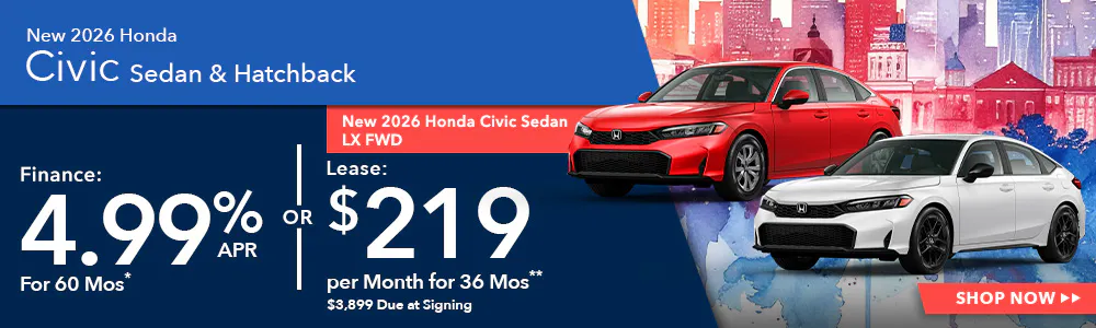 New 2026 Honda Civic Sedan and Hatchback OR Lease 2026 Honda Civic Sedan LX FWD | Shottenkirk Honda Cartersville