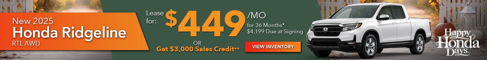 New 2025 Honda Ridgeline RTL AWD