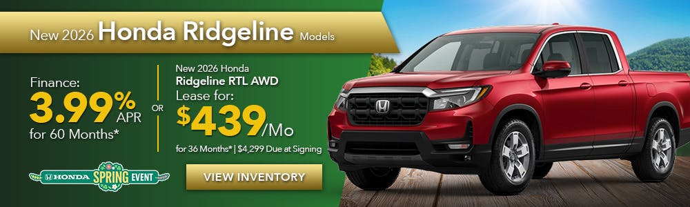 New 2026 Honda Ridgeline Models OR New 2026 Honda Ridgeline RTL AWD | Shottenkirk Honda Cartersville