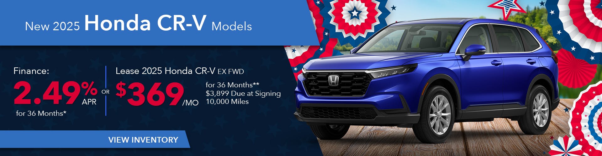New 2025 Honda CR-V Finance For 2.49% APR