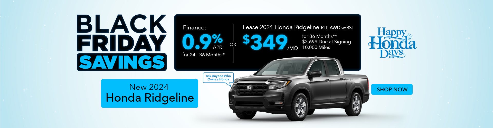 New 2024 Honda Ridgeline .9% APR